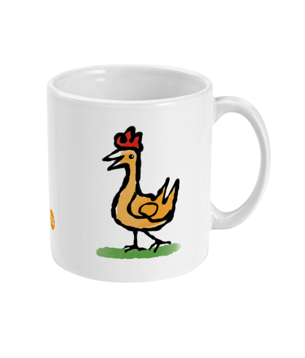 Happy Chicken coffee mug design by Hector and Bone Right View