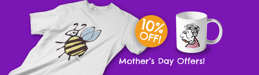 Mother's Day T-shirt and mug gift ideas from Hector and bone - 10% Off a selection of our cute illustrated vegan T-shirts and coffee mugs this Mothering Sunday