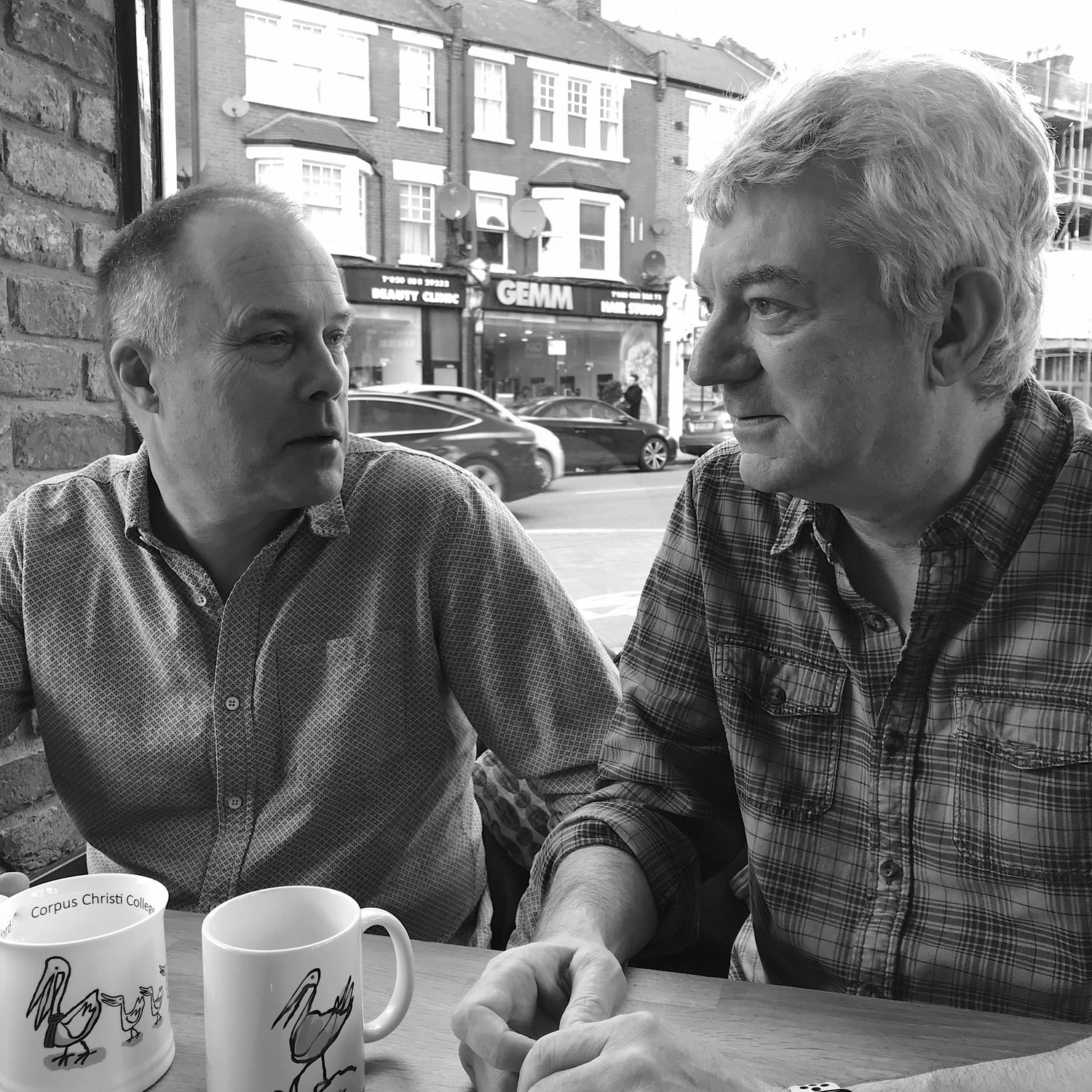 John and Rob of Hector and Bone planning the next illustrated t-shirt and mug campaign