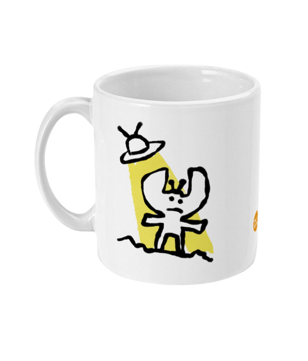 Cute Alien design coffee mug by Hector and Bone Left View