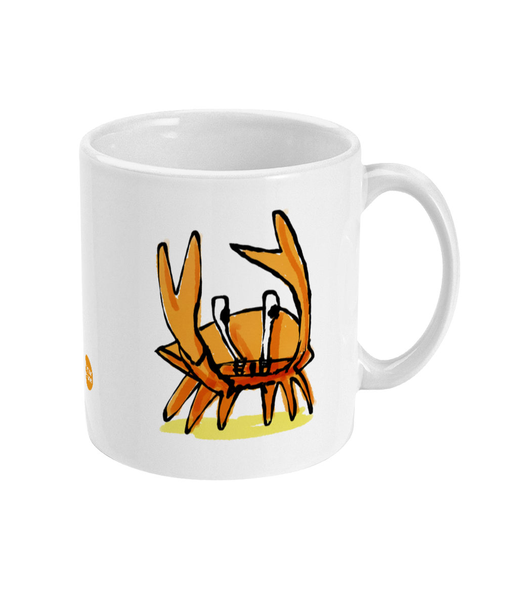 Angry Crab funny design coffee mug by Hector and Bone Right View