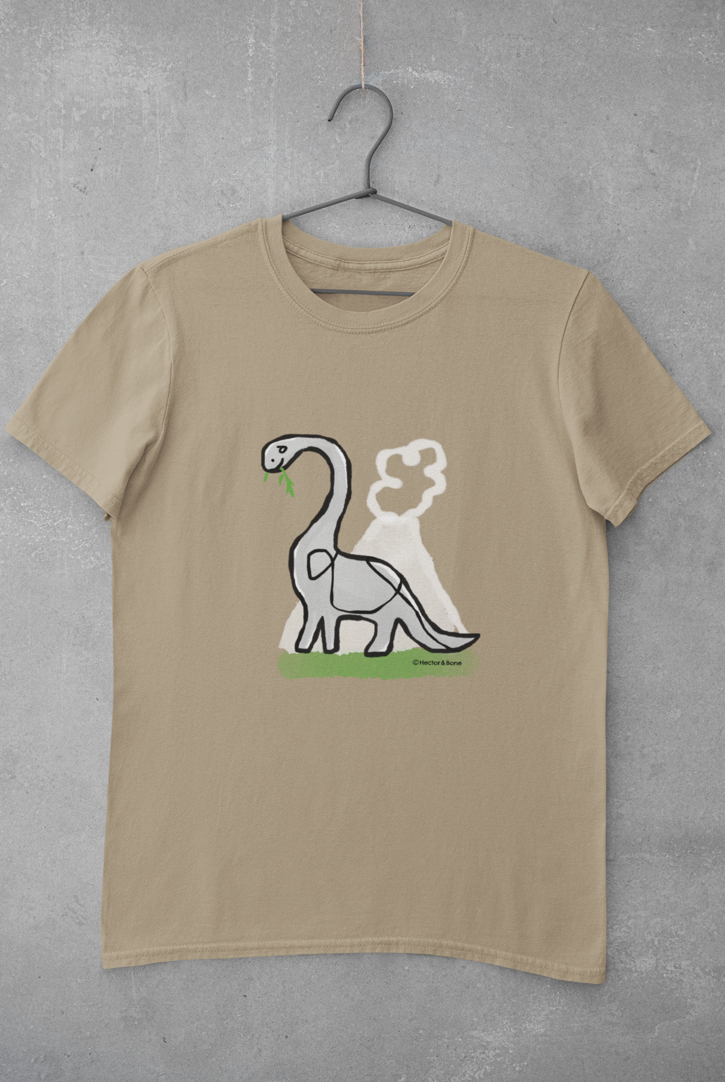 Derek Dinosaur T-shirt - Illustrated Vegan Cotton T-Shirt