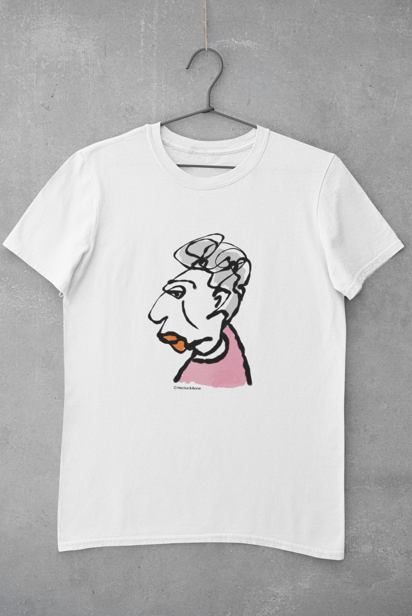 Glamorous Granny T-shirt - Original illustrated gorgeous granny on classic white grandma t-shirts by Hector and Bone