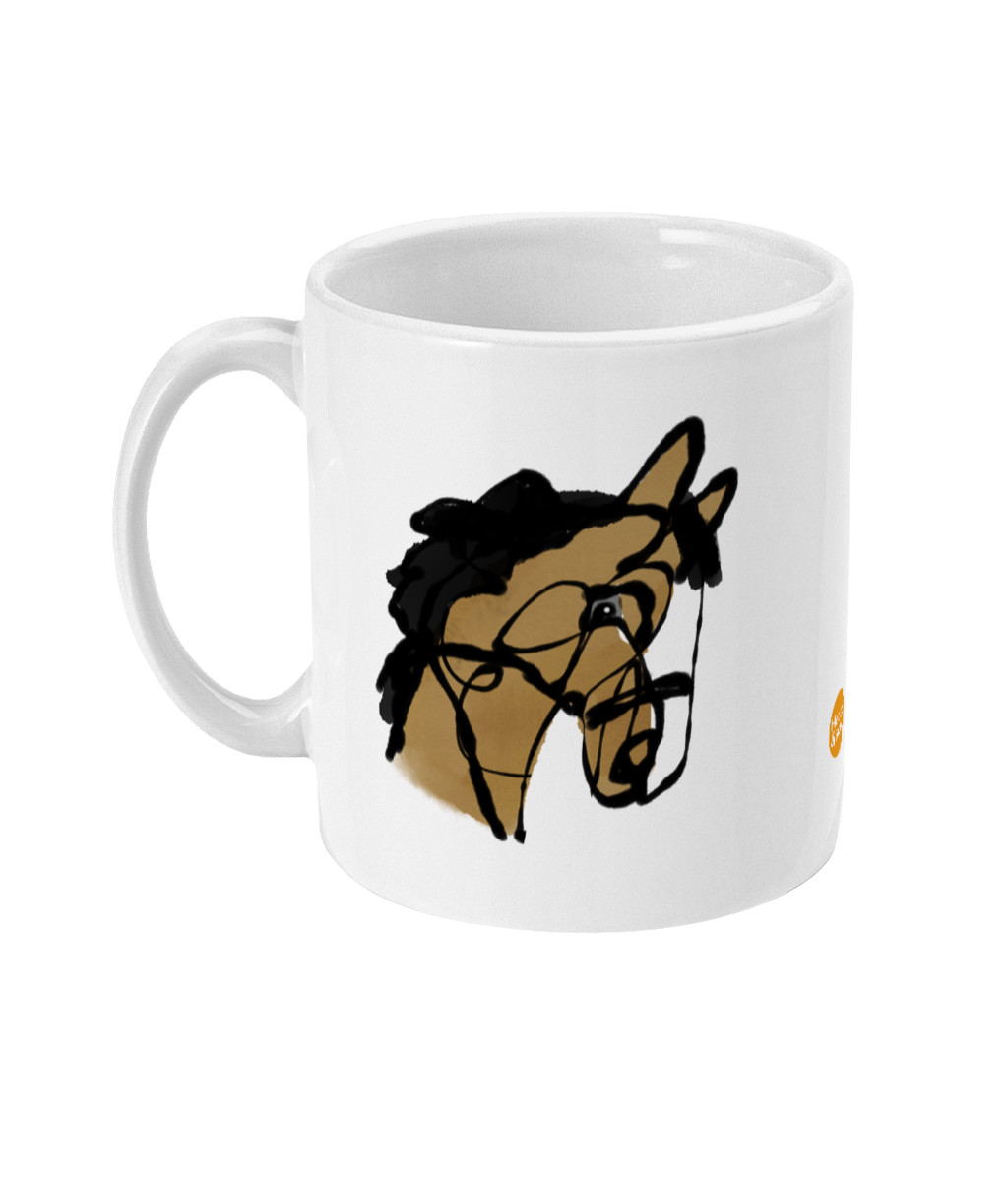 I Love my Horse coffee mug illustrated by Hector and Bone Left View