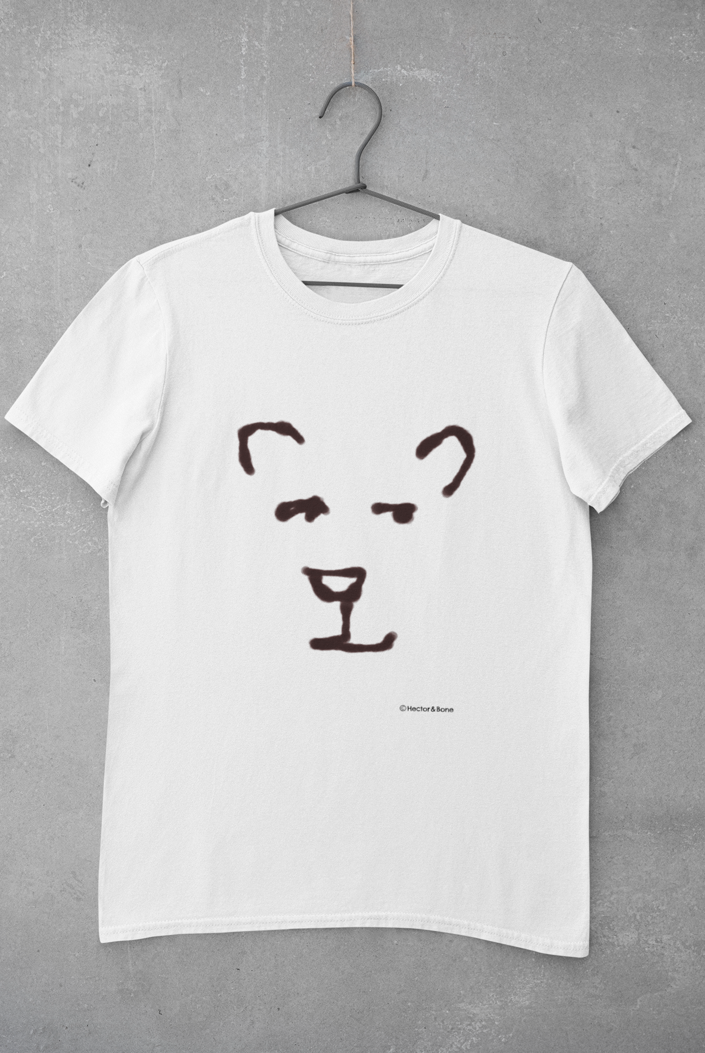 Polar Bear T-shirt - Cute illustrated Polar Bear face design on white vegan cotton t-shirts by Hector and Bone