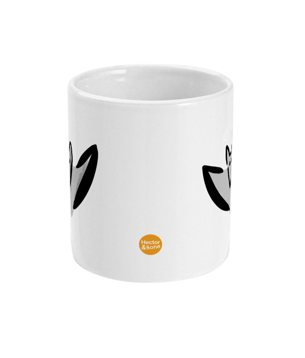 Bertie Bat design coffee mug by Hector and Bone Front View