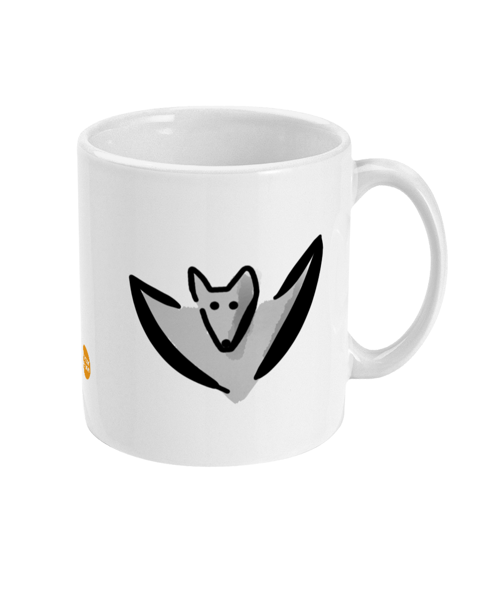 Bertie Bat design coffee mug by Hector and Bone Right View
