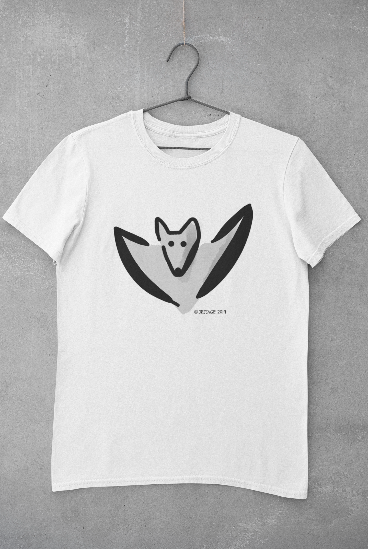 Bat T-shirt - A Bertie Bat Halloween original illustrated design on a classic white Hector and Bone vegan cotton t-shirt