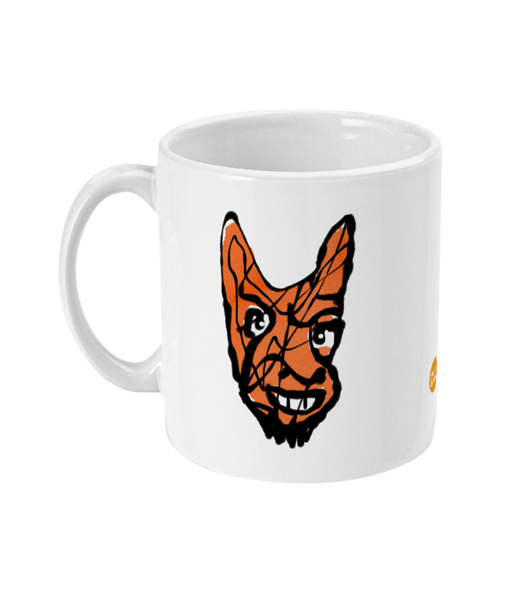 Cheeky Little Devil design coffee mug by Hector and Bone Left View