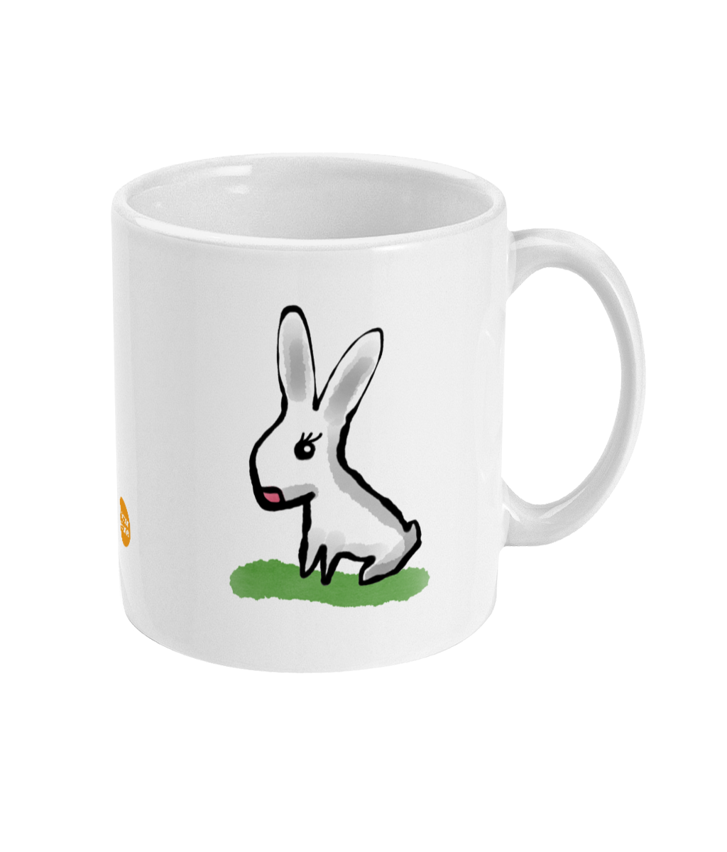 Cute Bunny design coffee mug by Hector and Bone Right View