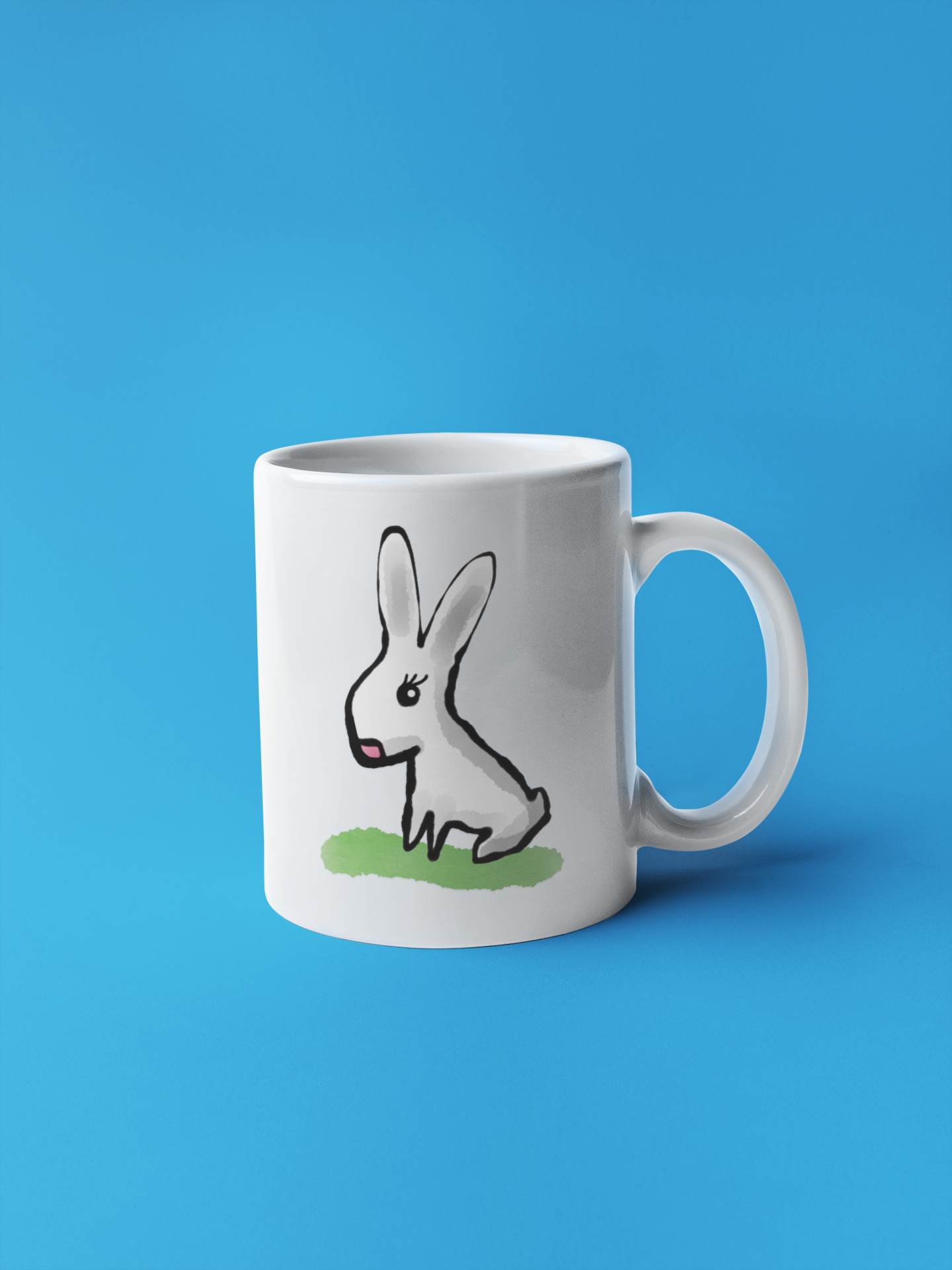 Cute Bunny coffee mug illustration by Hector and Bone