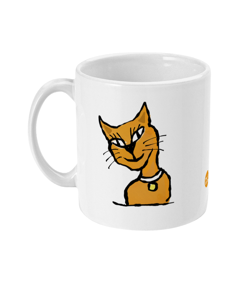 Ginger Cat coffee mug design by Hector and Bone Left View
