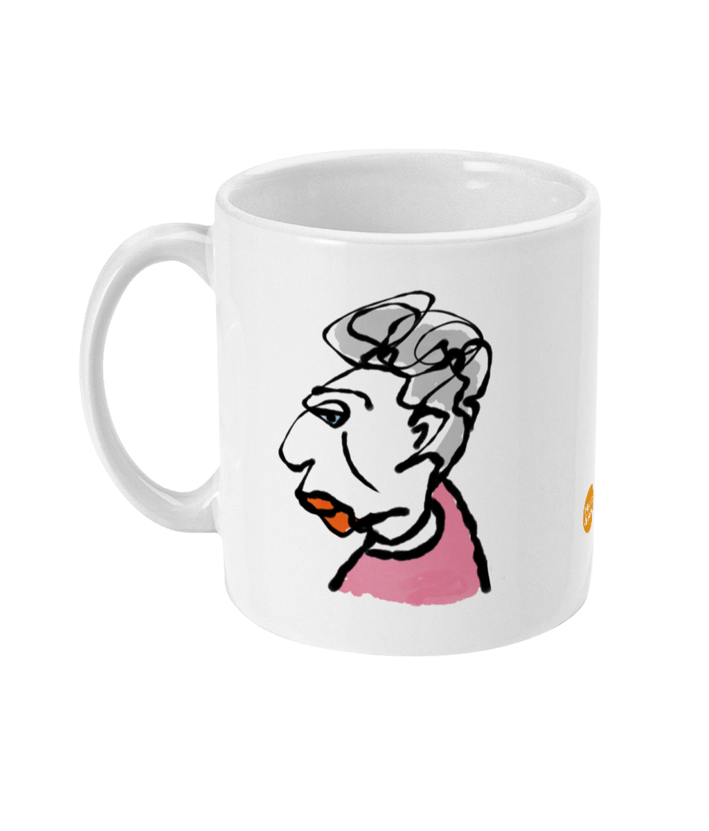 Glamorous Granny design on a coffee mug by Hector and Bone Left View