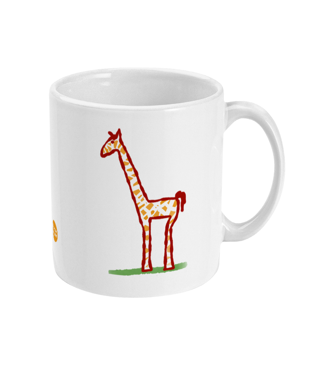 Cute Giraffe mug - Illustrated Jeffrey Giraffe coffee mugs by Hector and bone  - Right view 