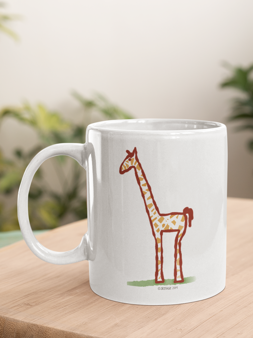 Giraffe mug - Illustrated cute animal - Jeffrey Giraffe coffee mugs by Hector and bone