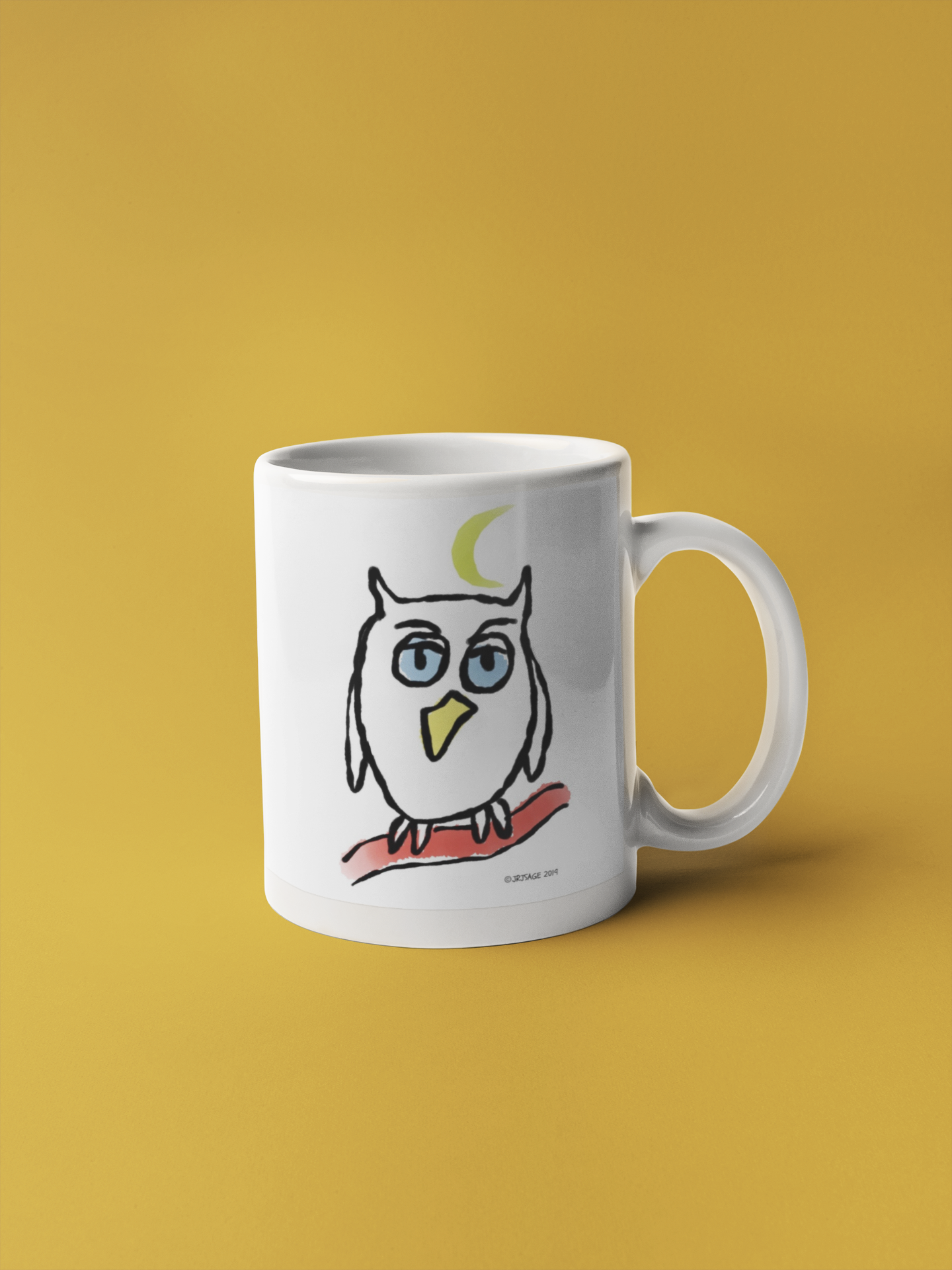 Night Owl Mug - Illustrated cute owl design by Hector and Bone