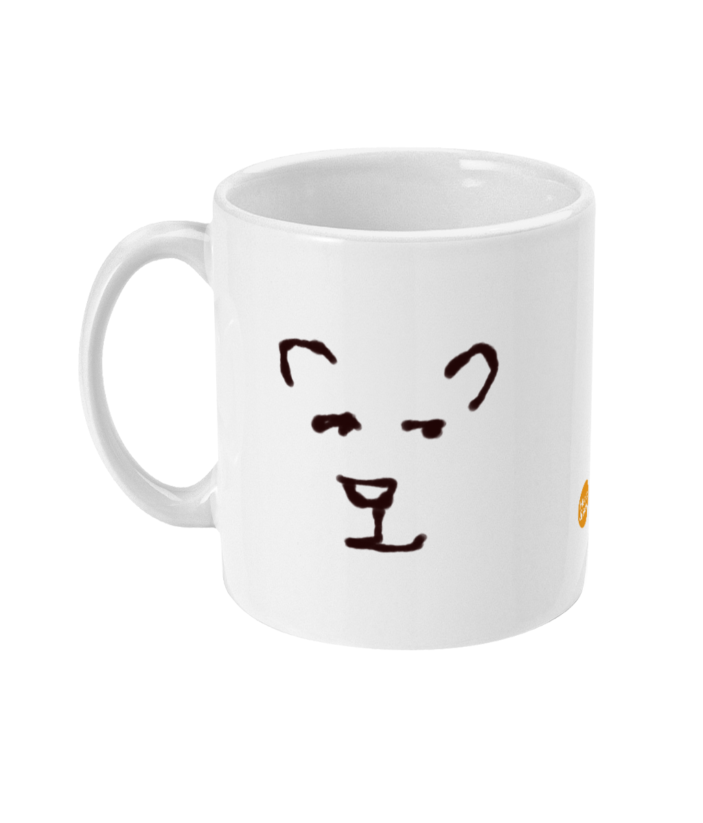 Polar Bear Mug - Cute Bear illustrated coffee mugs by Hector and Bone Left View