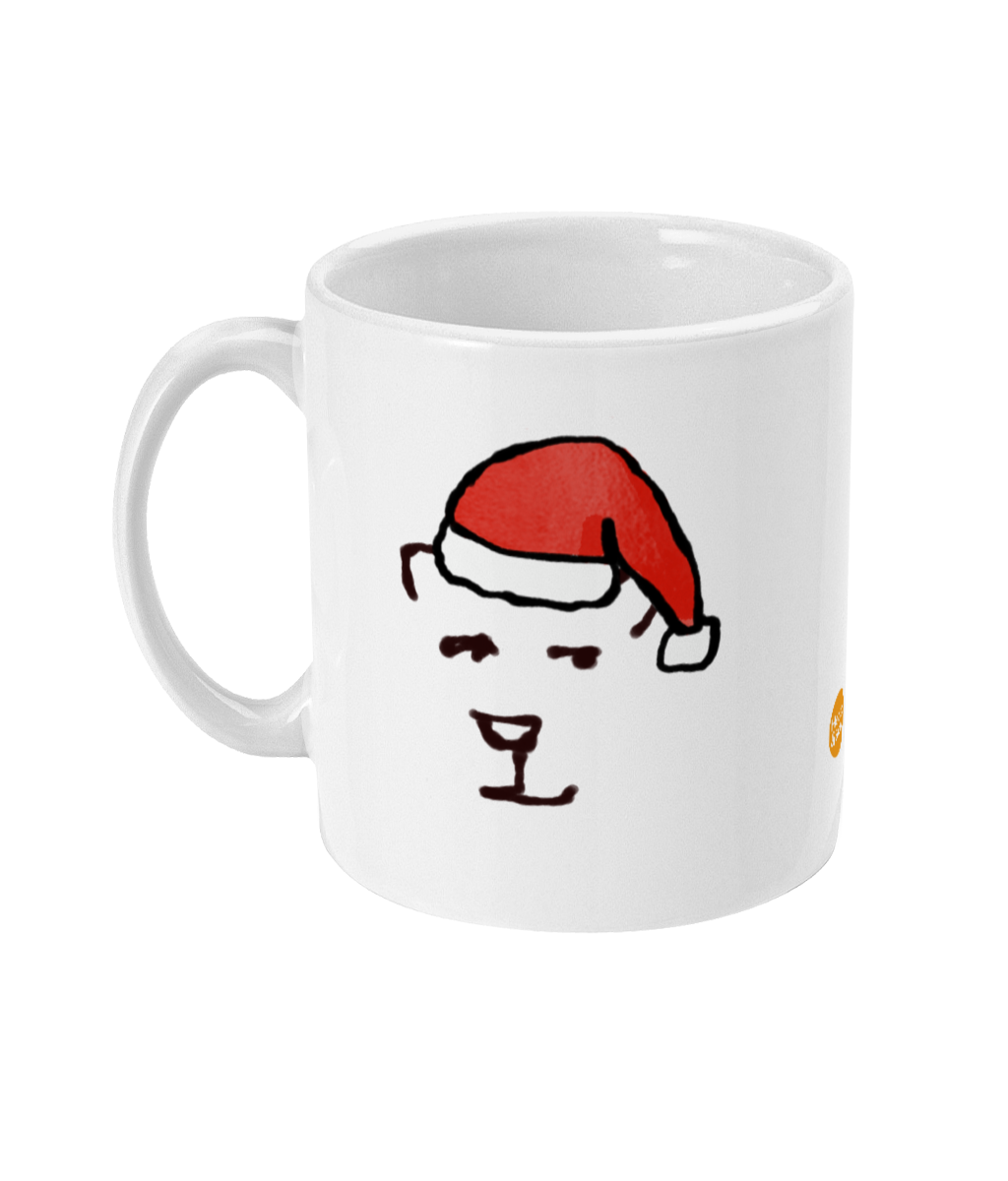 Santa Polar Bear Mug - Cute Christmas Bear mugs illustrated by Hector and Bone Left View
