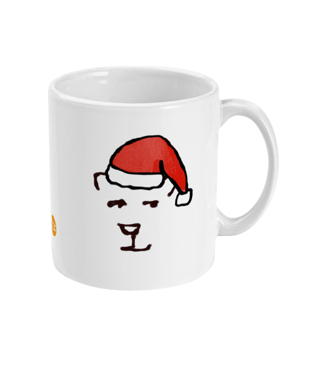 Santa Polar Bear Mug - Cute Christmas Bear mugs illustrated by Hector and Bone Right View