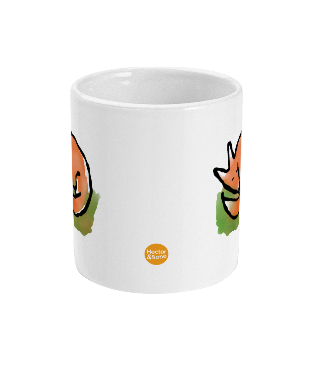 Sleeping Fox Mug - Cute Fox coffee mugs illustrated by Hector and Bone Front View