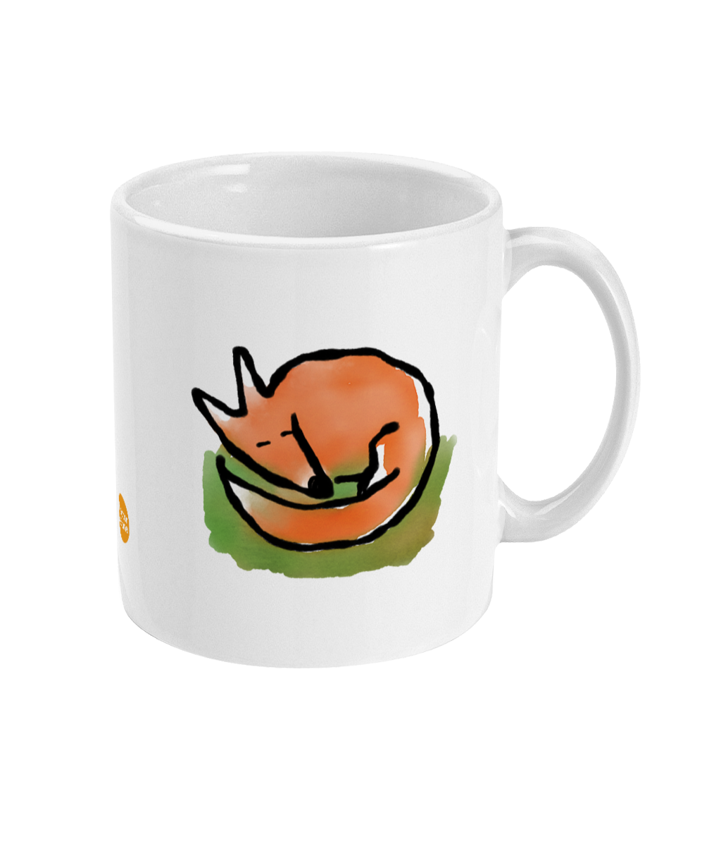 Sleeping Fox Mug - Cute Fox coffee mugs illustrated by Hector and Bone Right View