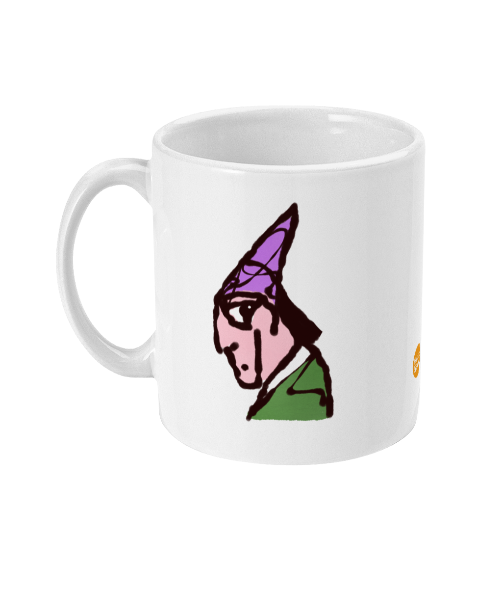 Wizard mug design - Original illustrated Wizard coffee mugs by Hector and Bone - Left View