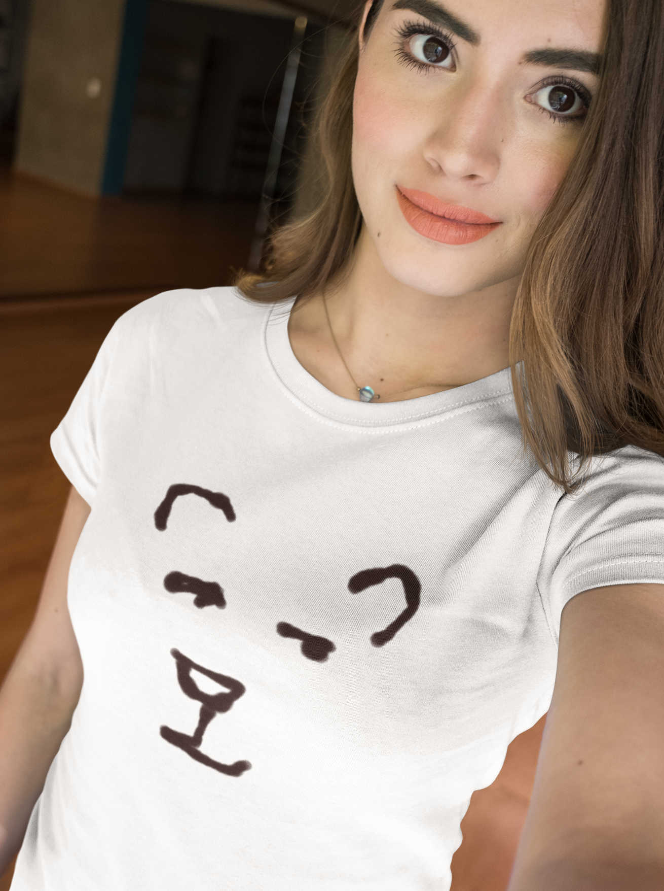 Polar Bear T-shirt - Young woman wearing an illustrated Bear vegan cotton t-shirt by Hector and Bone